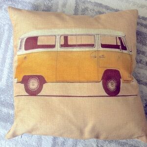 Volkswagen Vintage Bus Van decorative throw pillow